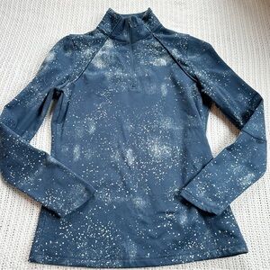 The North Face Navy Blue with With Speckles Stars quarter zip pullover